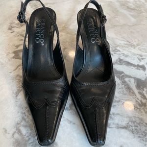 Franco Sarto Hopper Black Leather Heels
